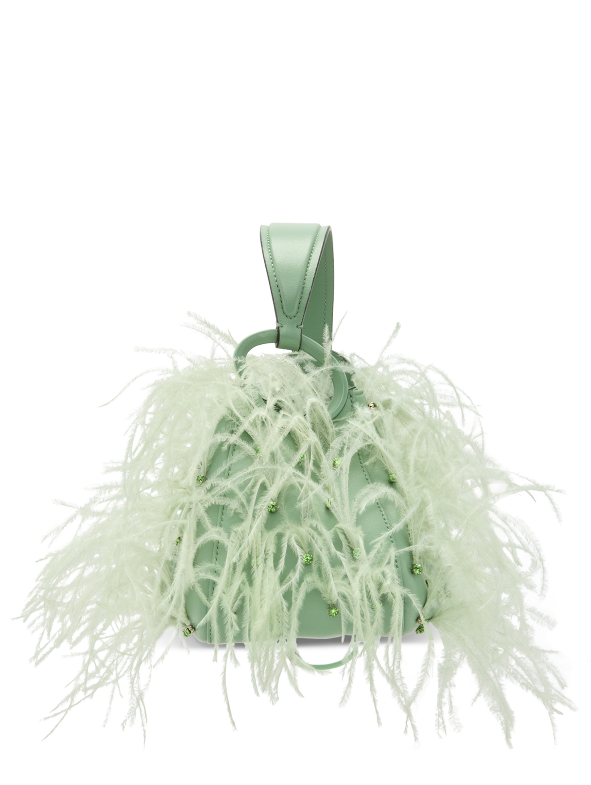 OSTRICH FEATHER O HANDLE BAG - 4