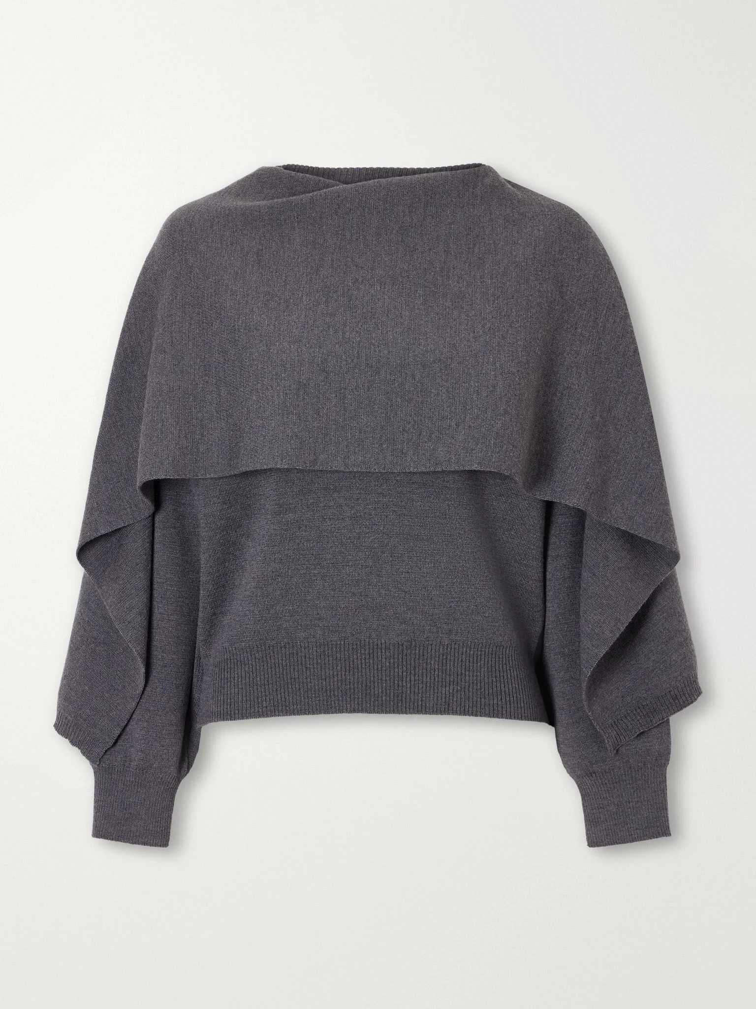 Layered wool sweater Dark gray - 1