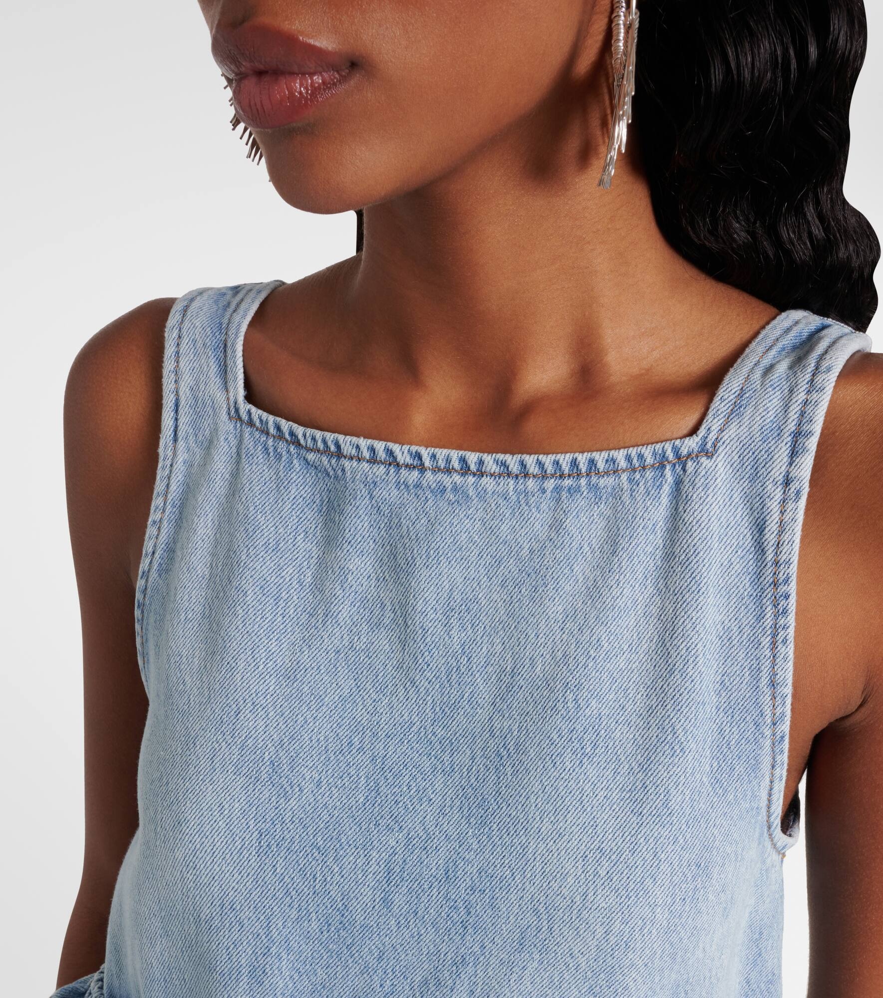 Ruffled denim top - 4