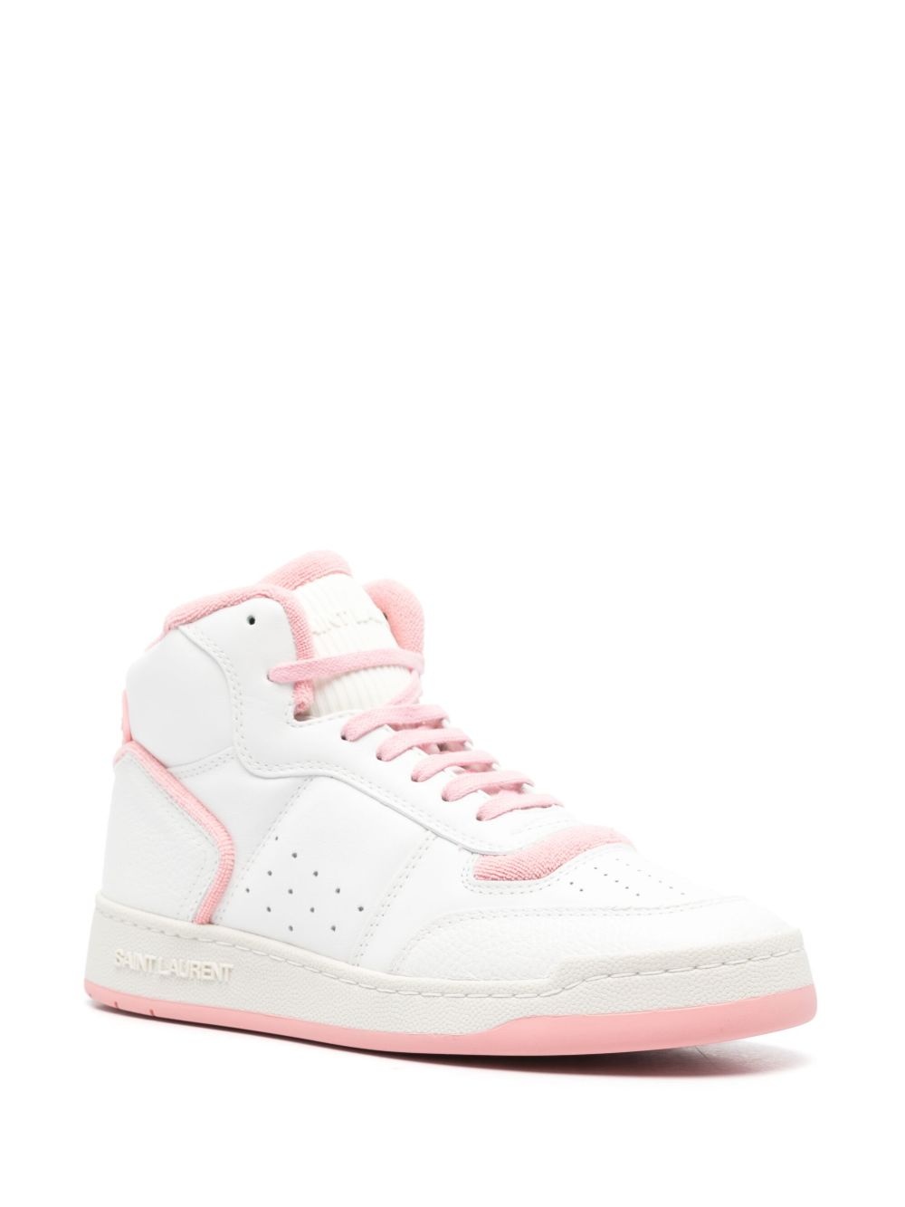 high-top leather sneakers - 2