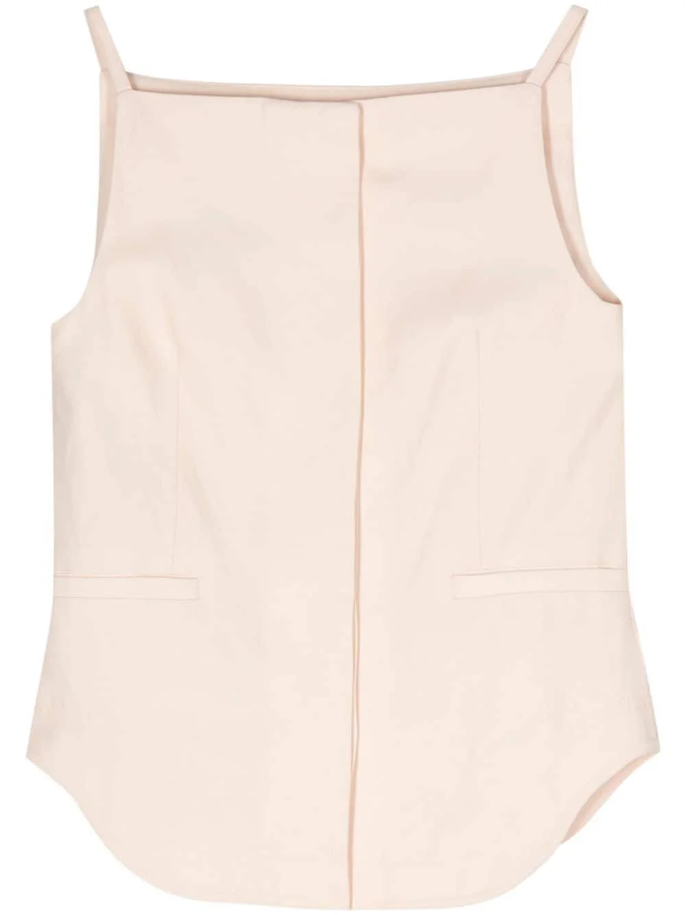 twill square-neck top - 1