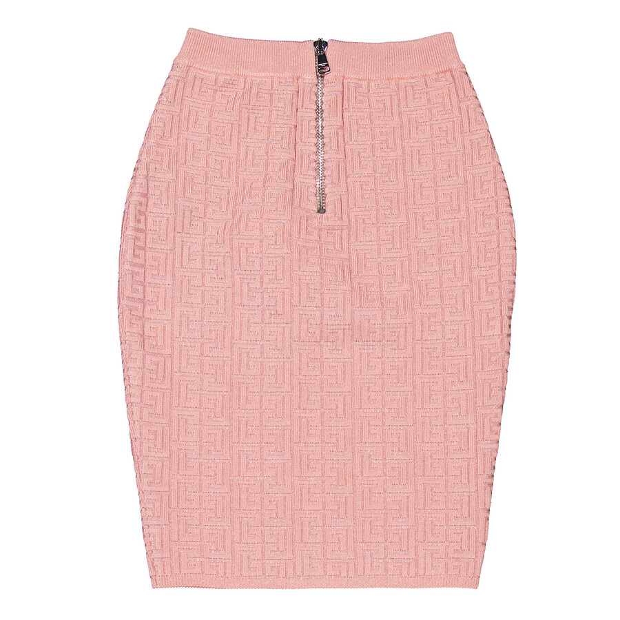 Balmain Monogram Intarsia Knit Mini Skirt - 6