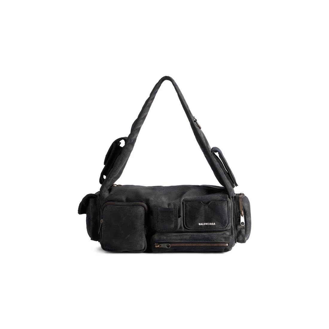 BALENCIAGA Men's Superbusy Small Sling Bag in Black | REVERSIBLE