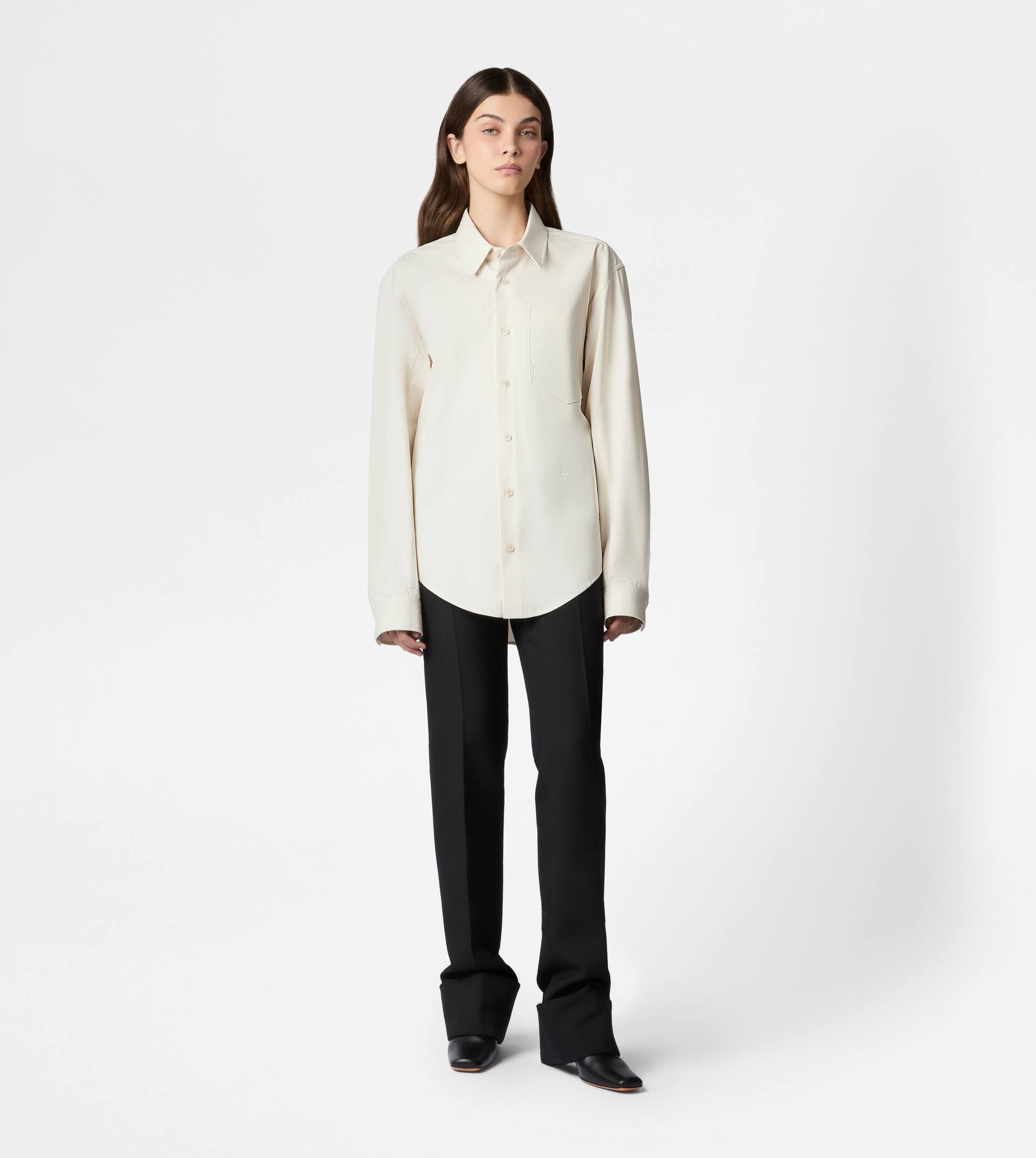 SHIRT IN POPLIN - WHITE - 2