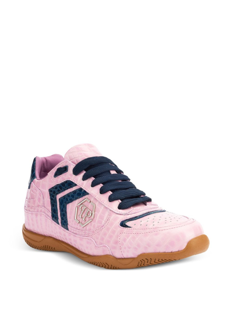 PHILIPP PLEIN Cocco crocodile-effect appliqué sneakers outlook