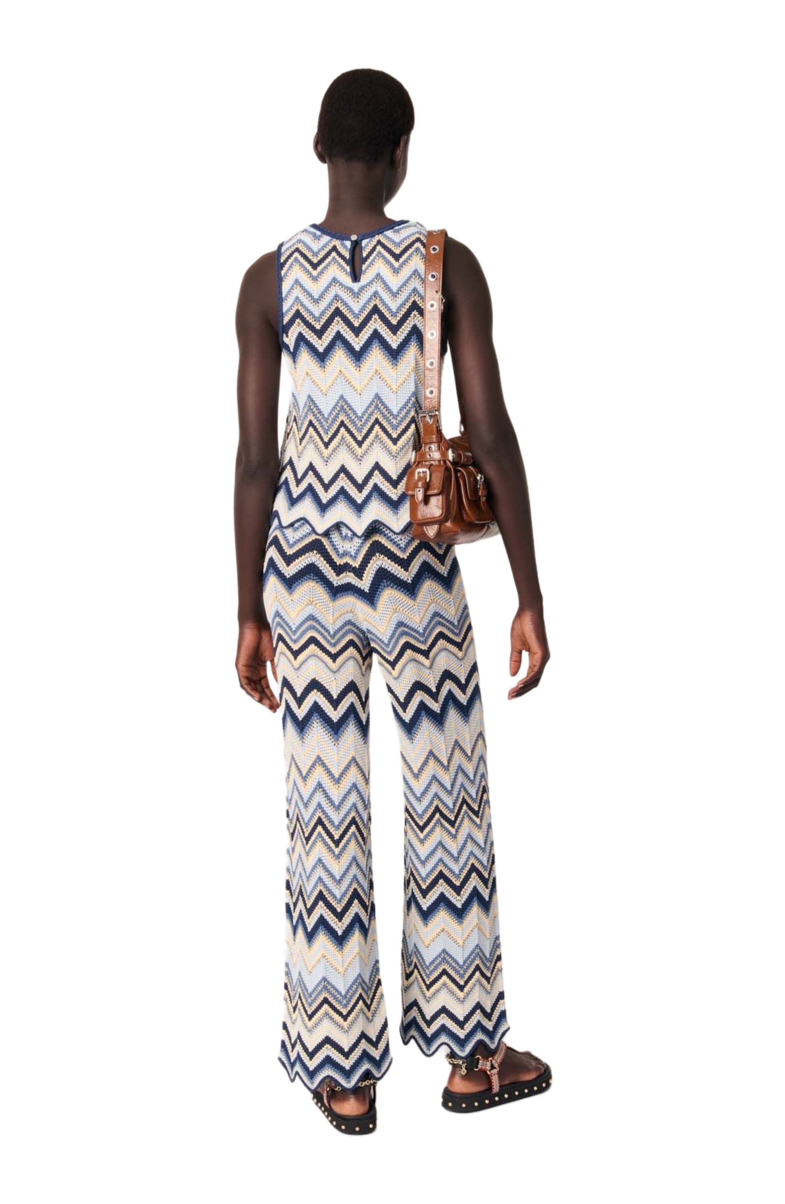 maje Crochet trousers in Blue /Ecru at Nordstrom - 4