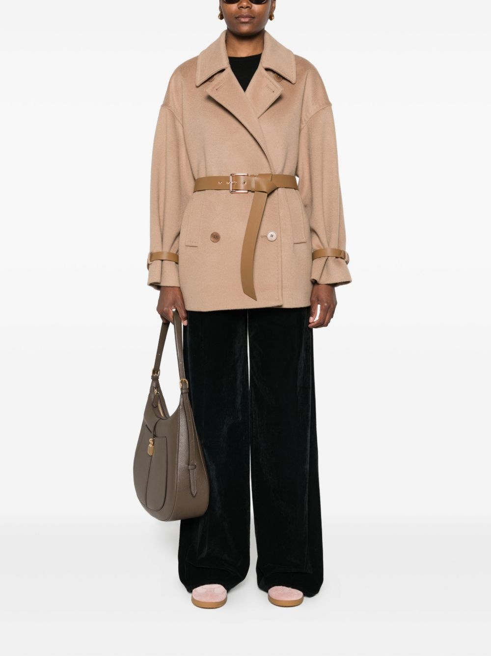 double-breasted belted coat - 2