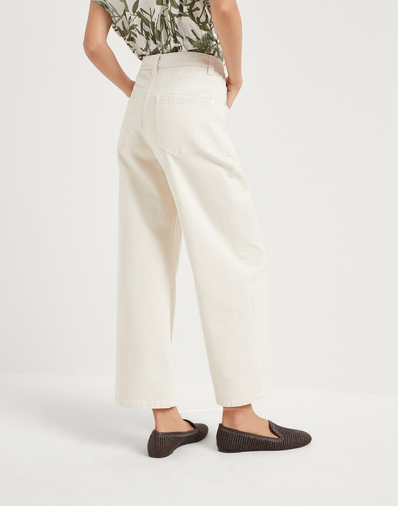 Brunello Cucinelli Dyed denim cropped trousers outlook