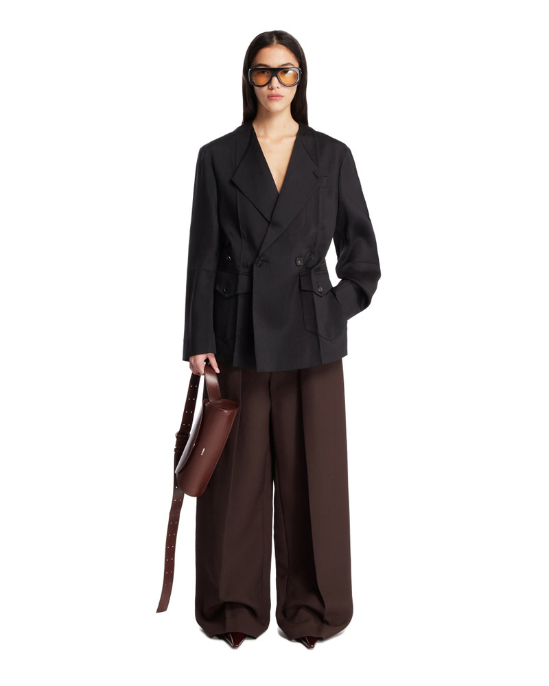 SETCHU Black Double-Breasted Buttoned Jacket outlook