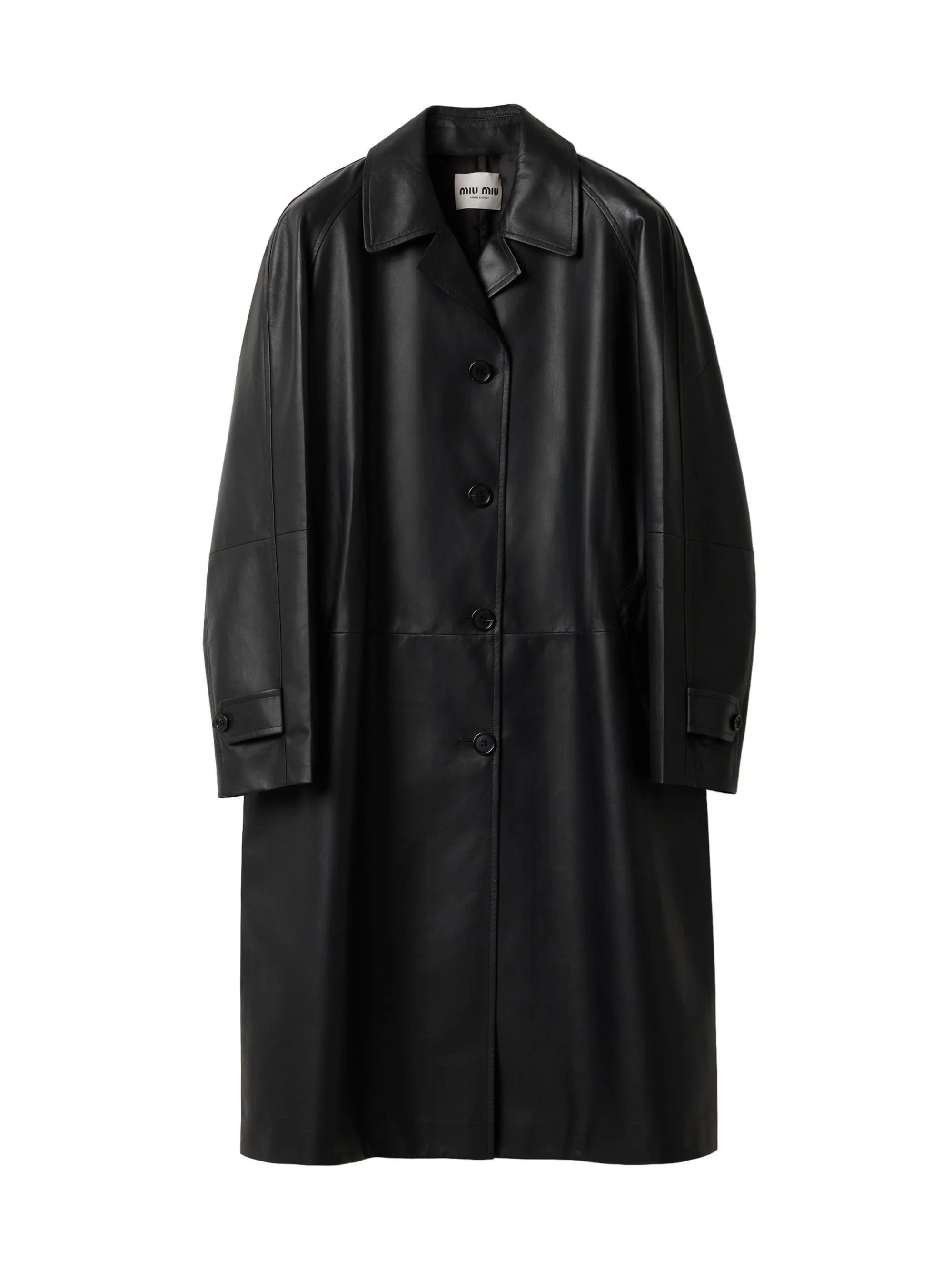 Women's Nappa Leather Coat - Black - 1