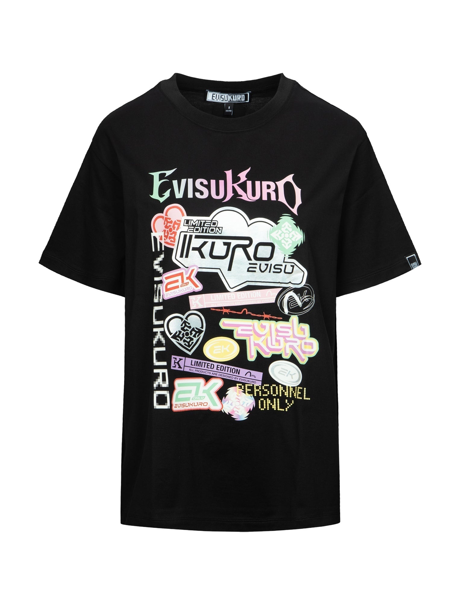 Y2K Holographic Sticker Print Boyfriend T-shirt - 10