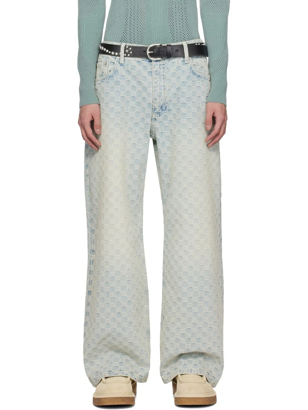 Blue Monogram Jeans - 1