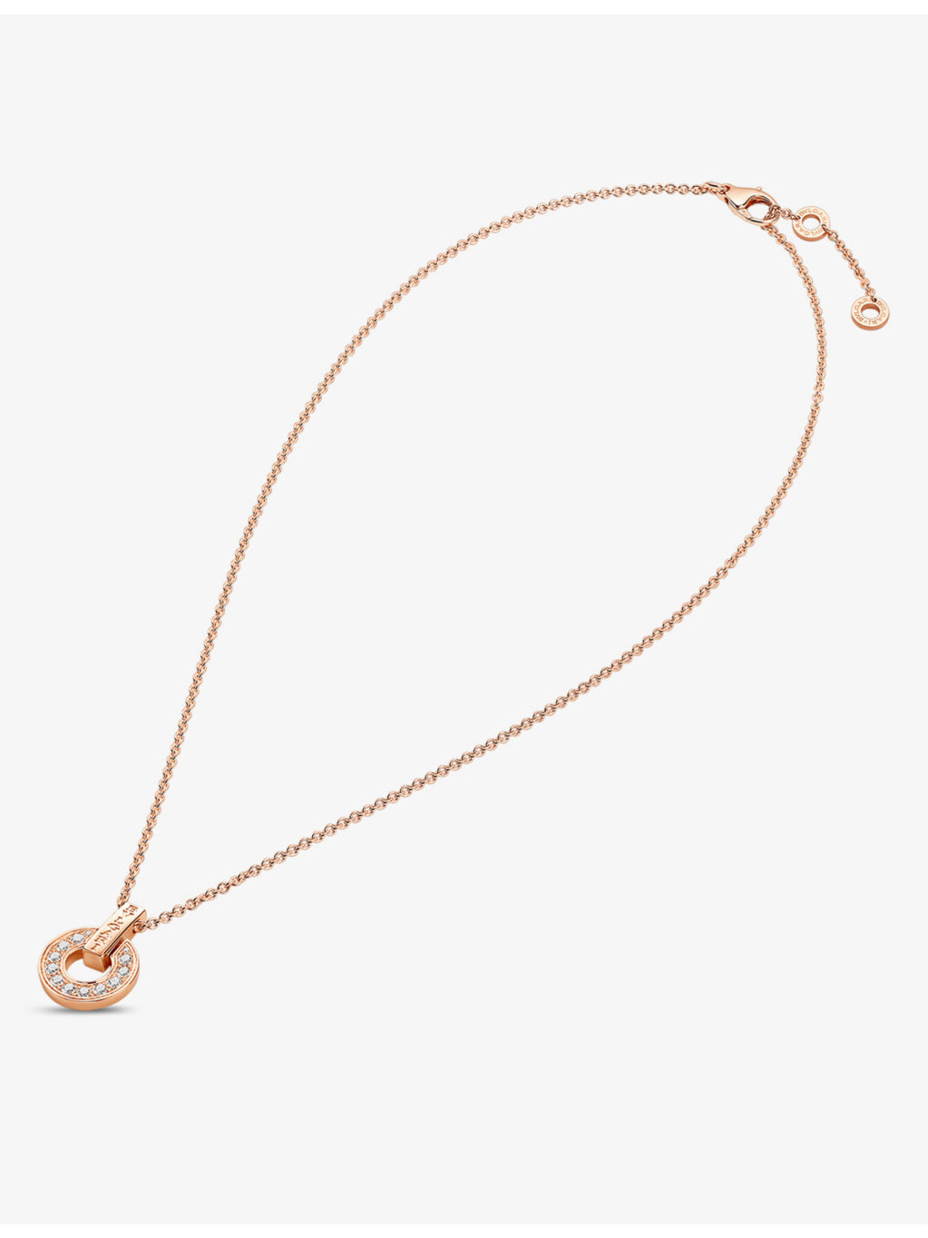 Bvlgari Bvlgari 18ct rose-gold and 0.37ct round brilliant-cut diamond pendant necklace - 2