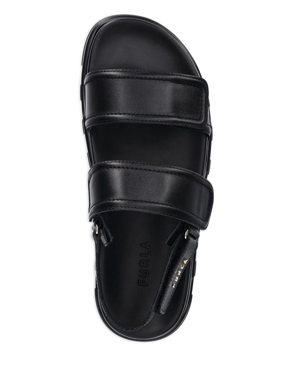 double-straps leather flat sandals - 2