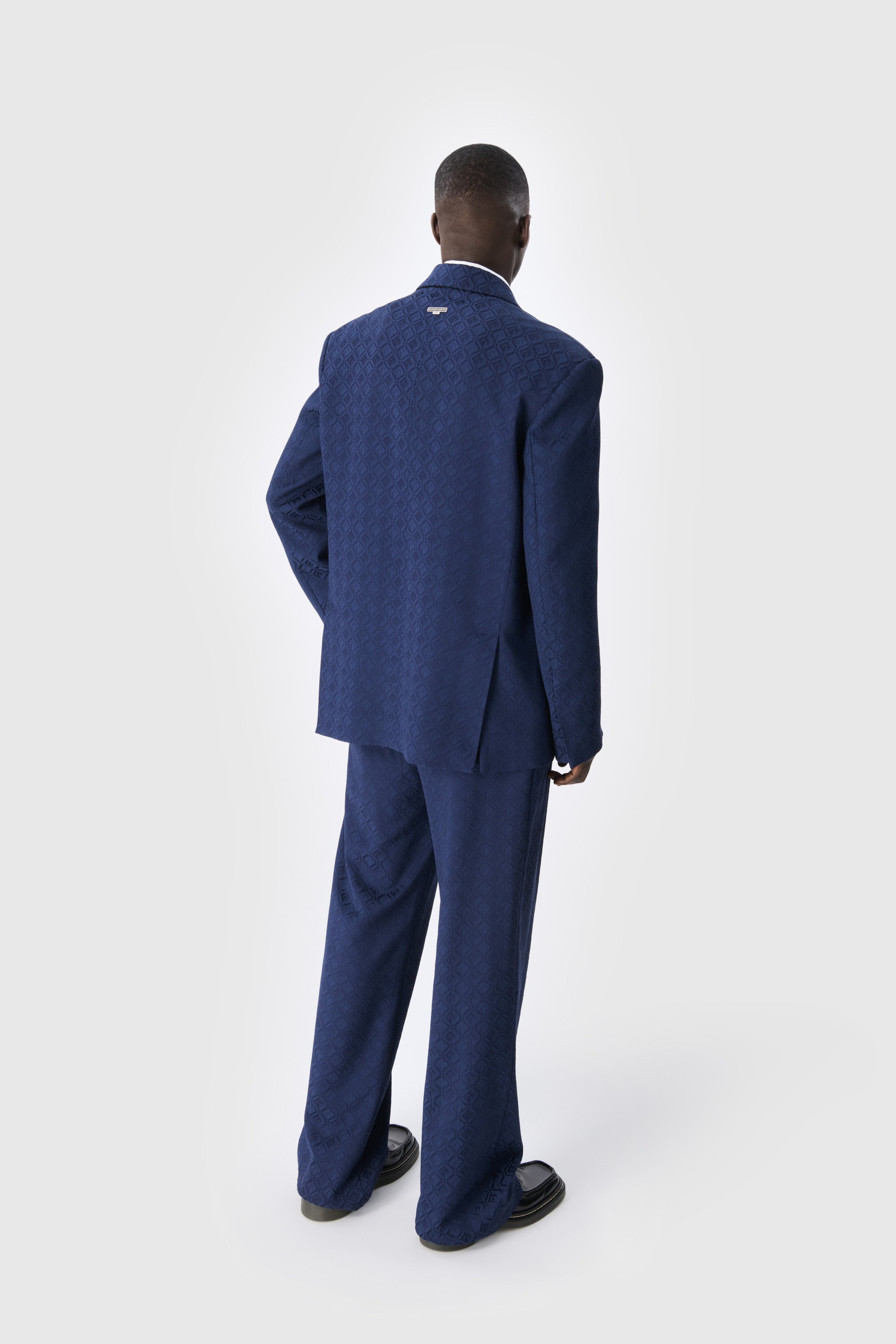 Moon Diamond Jacquard Tailoring Boxy Suit Jacket - 3