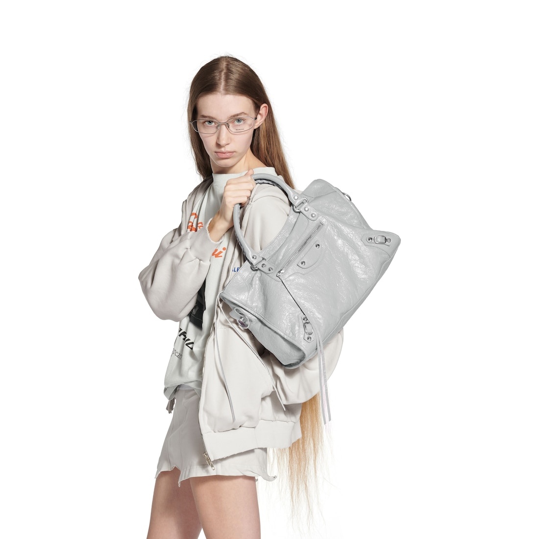 Women's Le City Bag Medium in Light Grey - 9