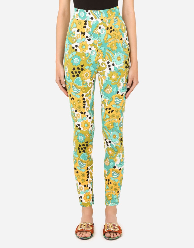 60s-print charmeuse leggings - 1