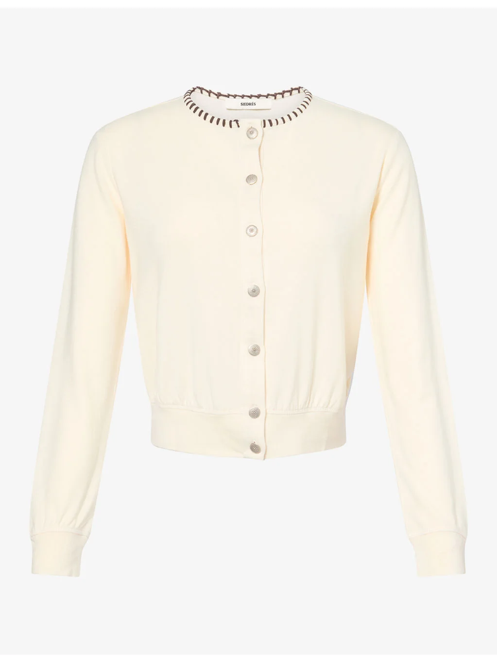 Poli Contrast-Stitch Stretch-Jersey Cardigan - 1