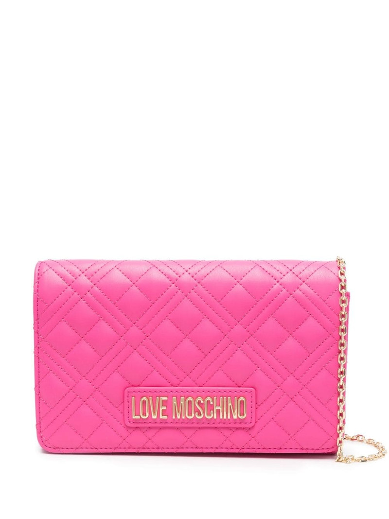 logo-lettering quilted crossbody bag 1