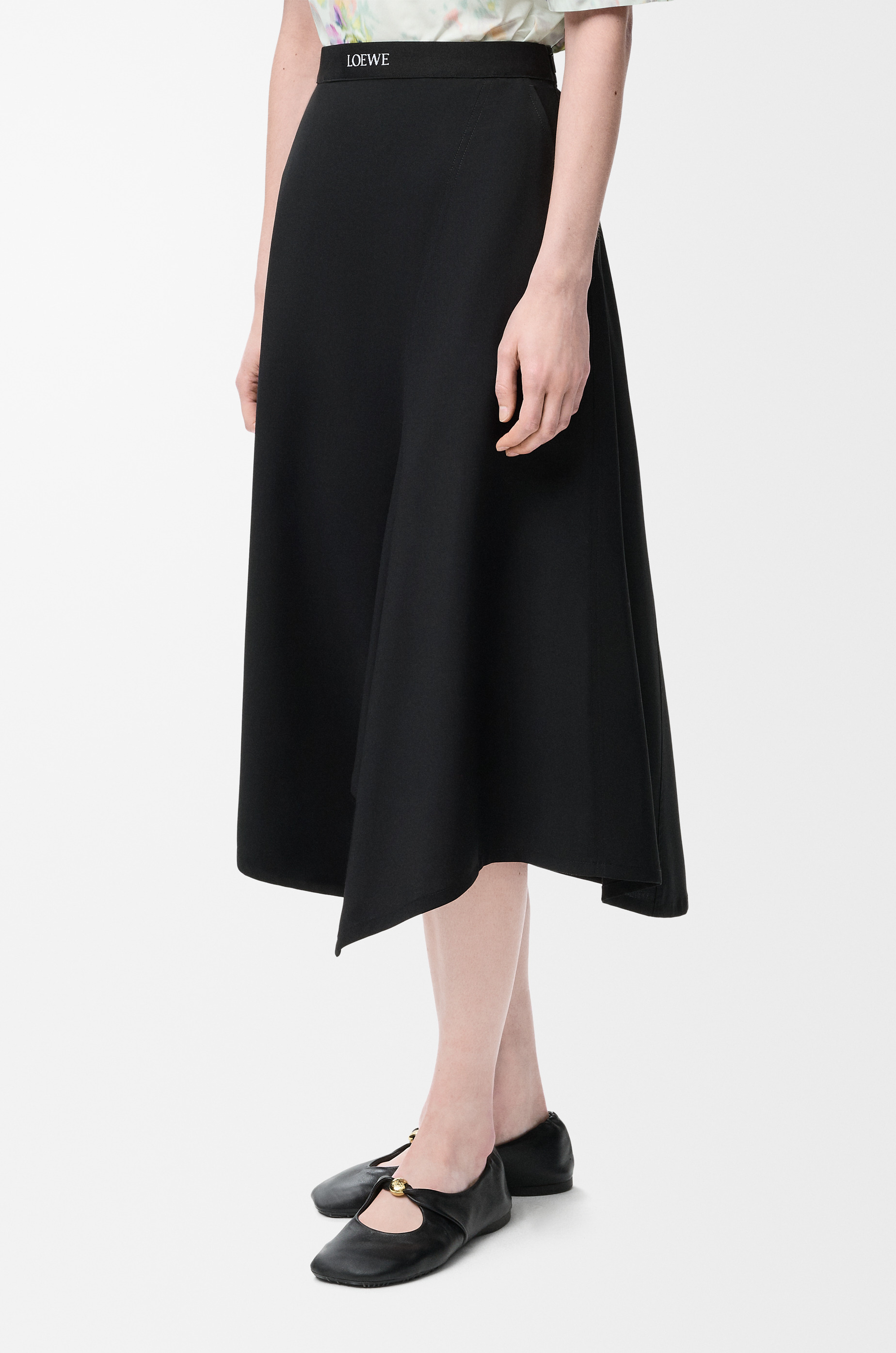 Asymmetric skirt in wool - 3