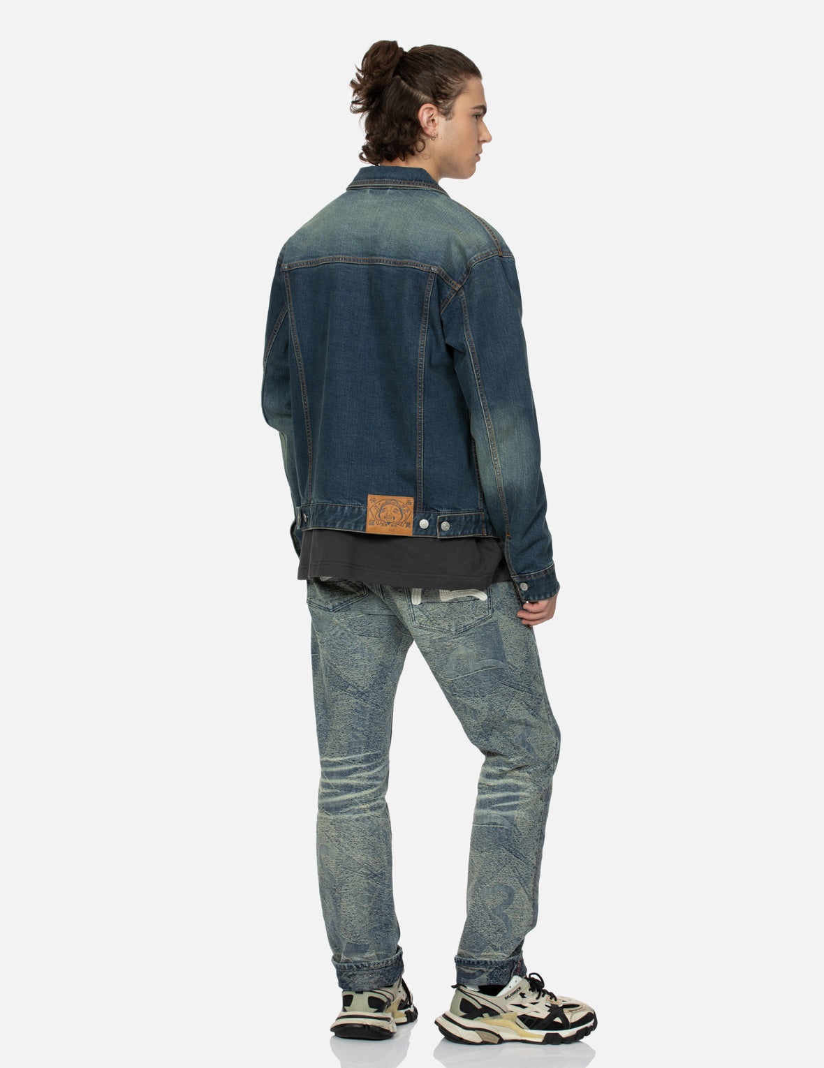 LOGO AND GODHEAD LUCKY SLOT MACHINE EMBROIDERIESRELAX FIT DENIM JACKET - 4