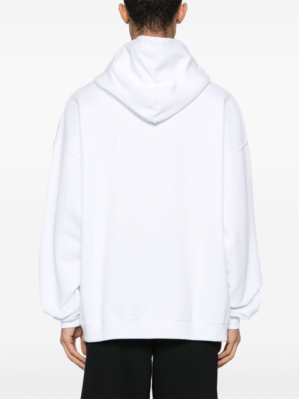 logo-print cotton hoodie - 4