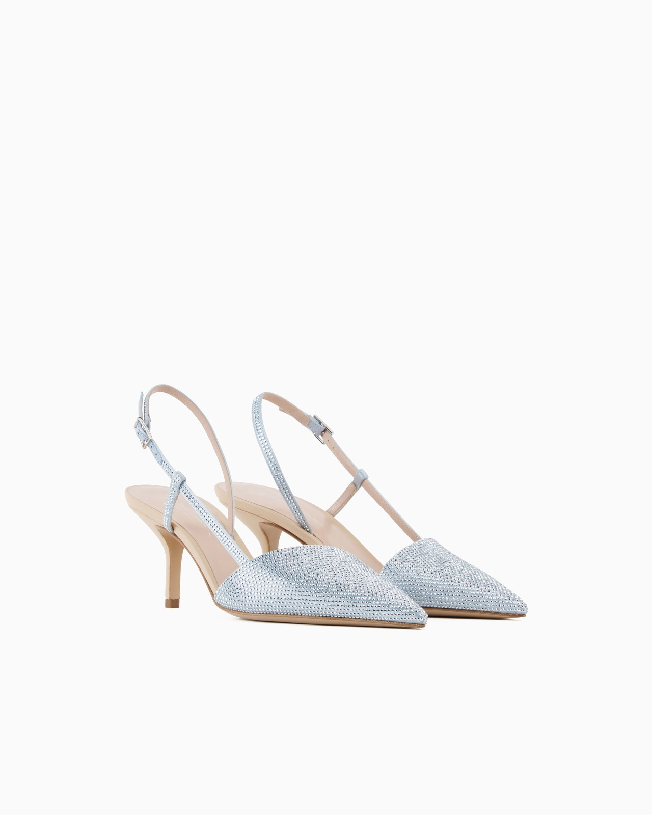 Satin and rhinestone slingbacks - 2