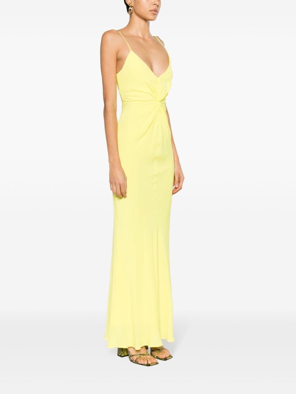 knot-detailed long-length dress - 3
