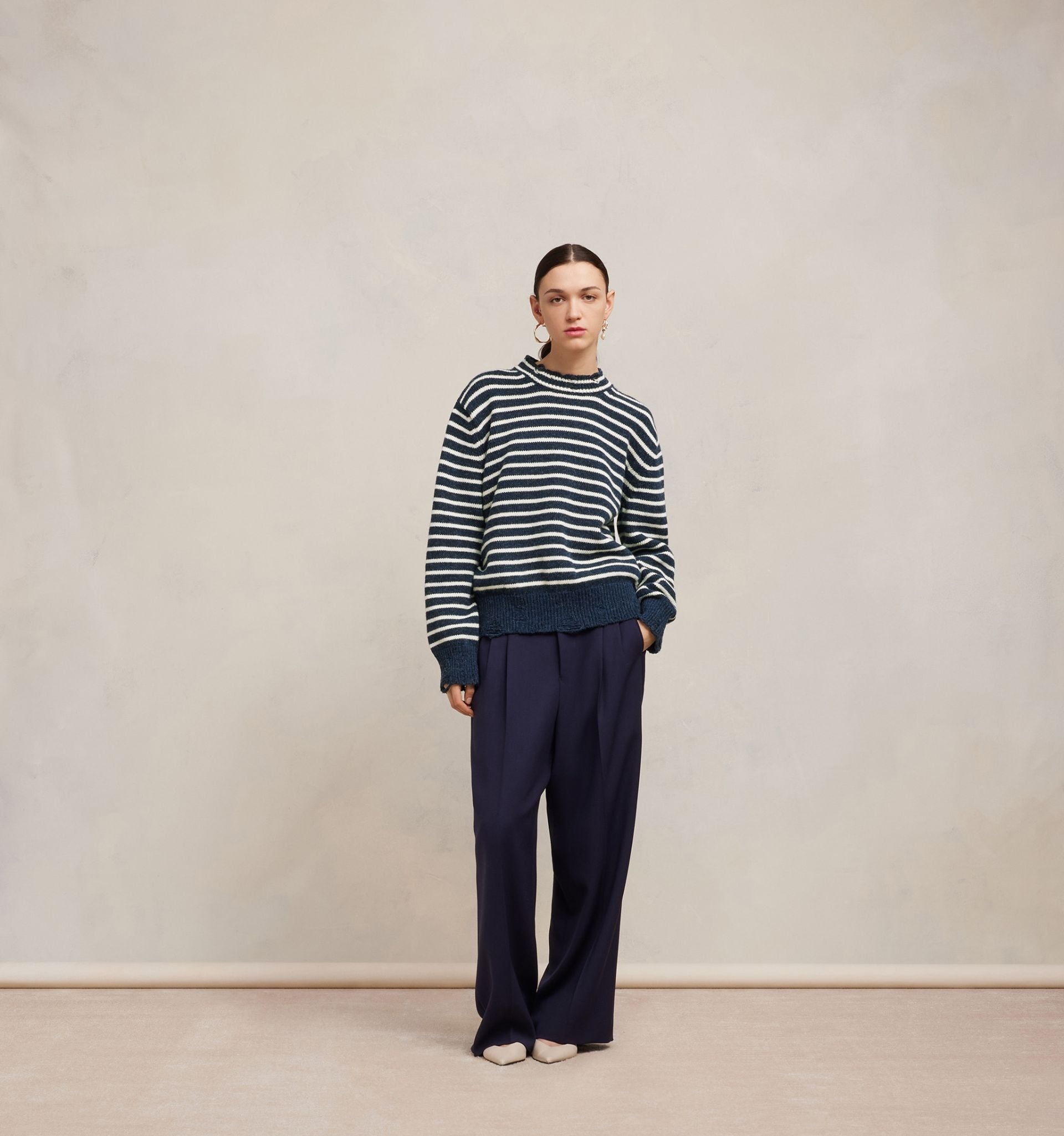 Striped Sweater With Cut Out Details - 4