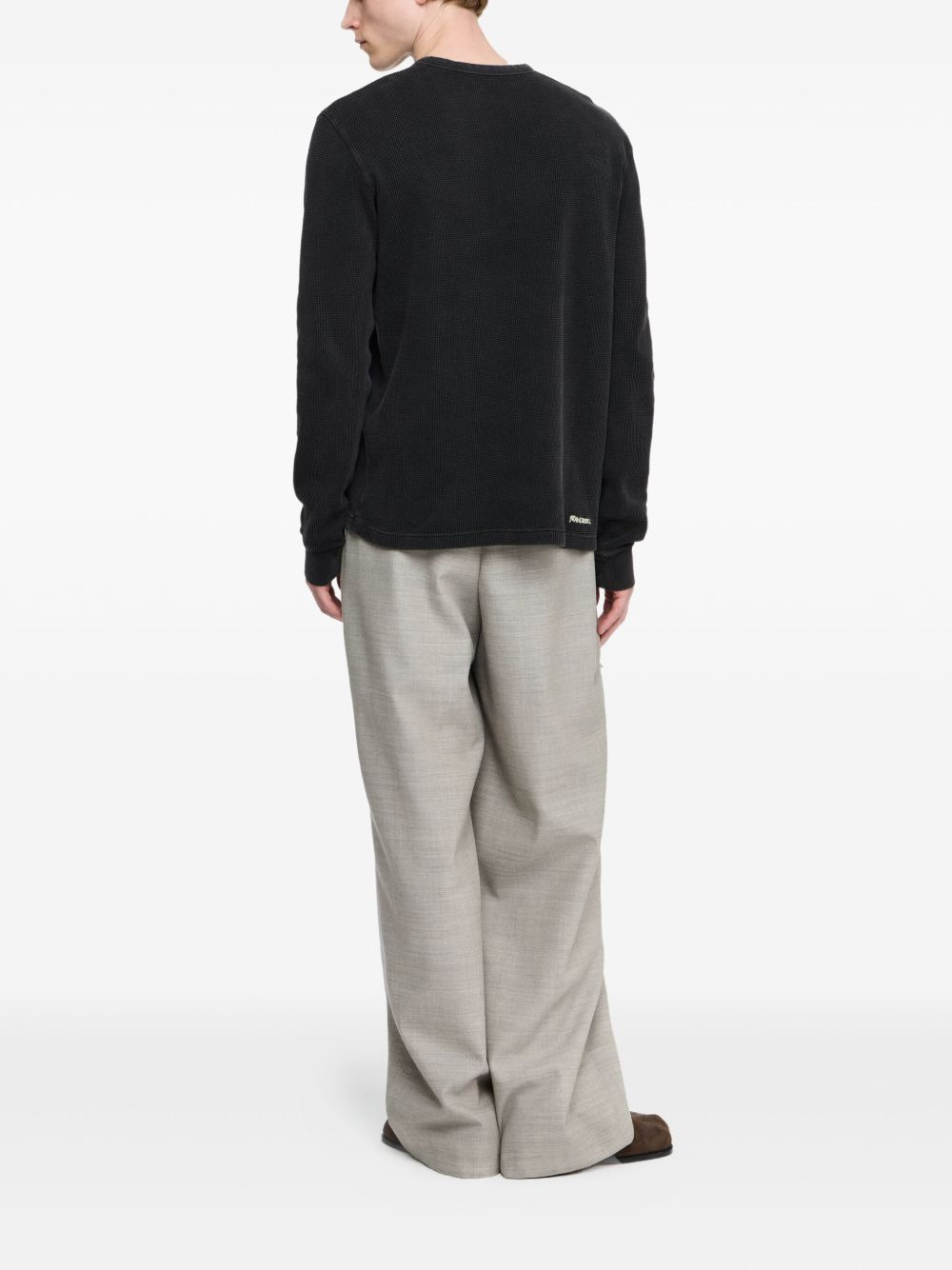 waffle-knit henley T-shirt - 3