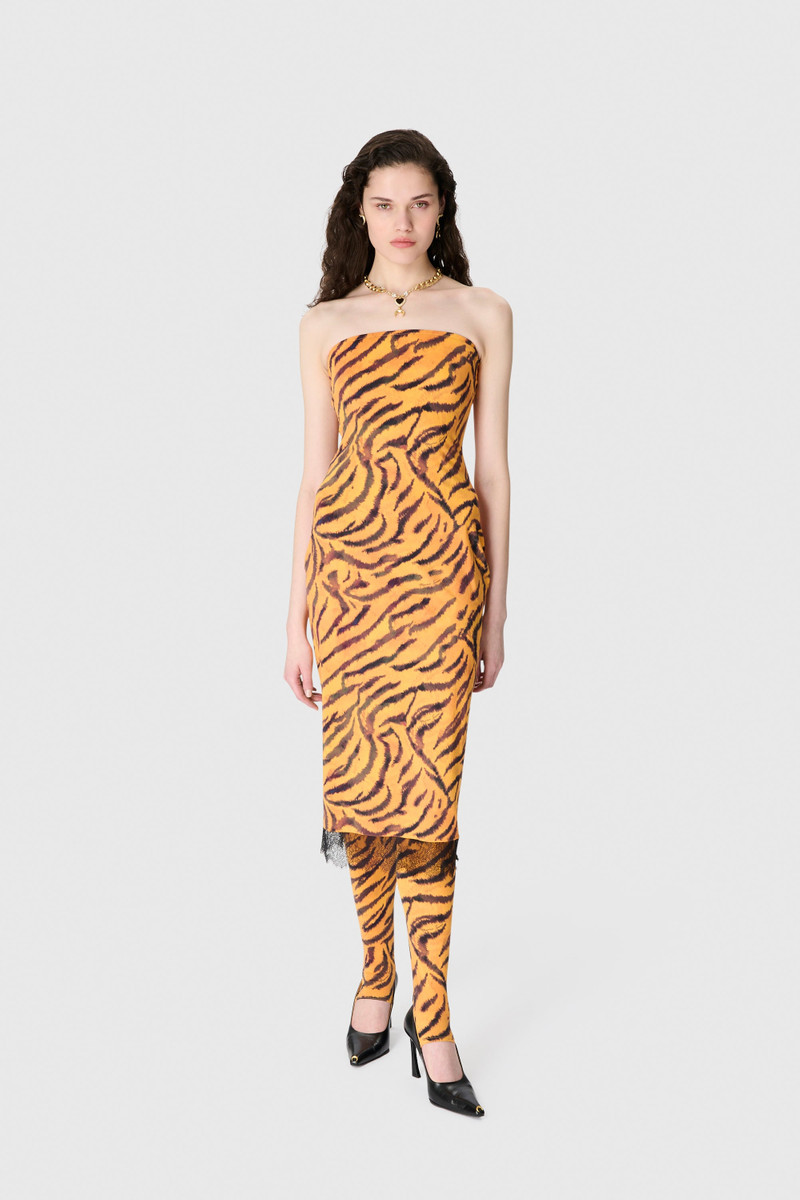 Marine Serre Tiger Printed Jersey SleeveleSS Tube Midi DreSS outlook