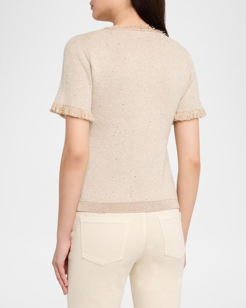Kate Fringe-Trim Sequin Knit Sweater 3