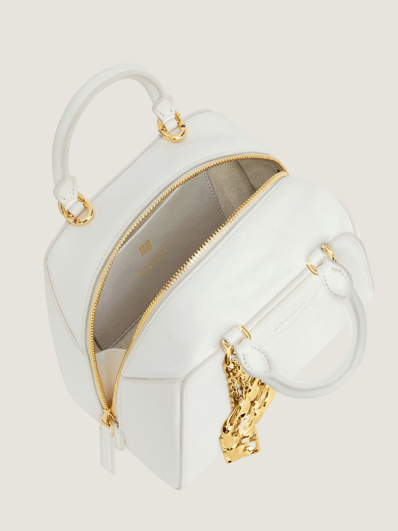 NANO ANTIGONA CUBE BAG IN LEATHER WITH CHARM 4