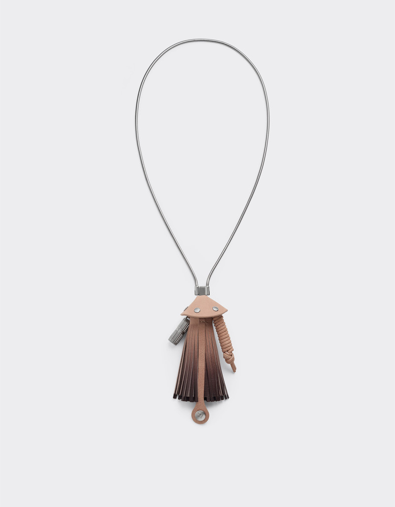 Metal and shaded leather necklace 1