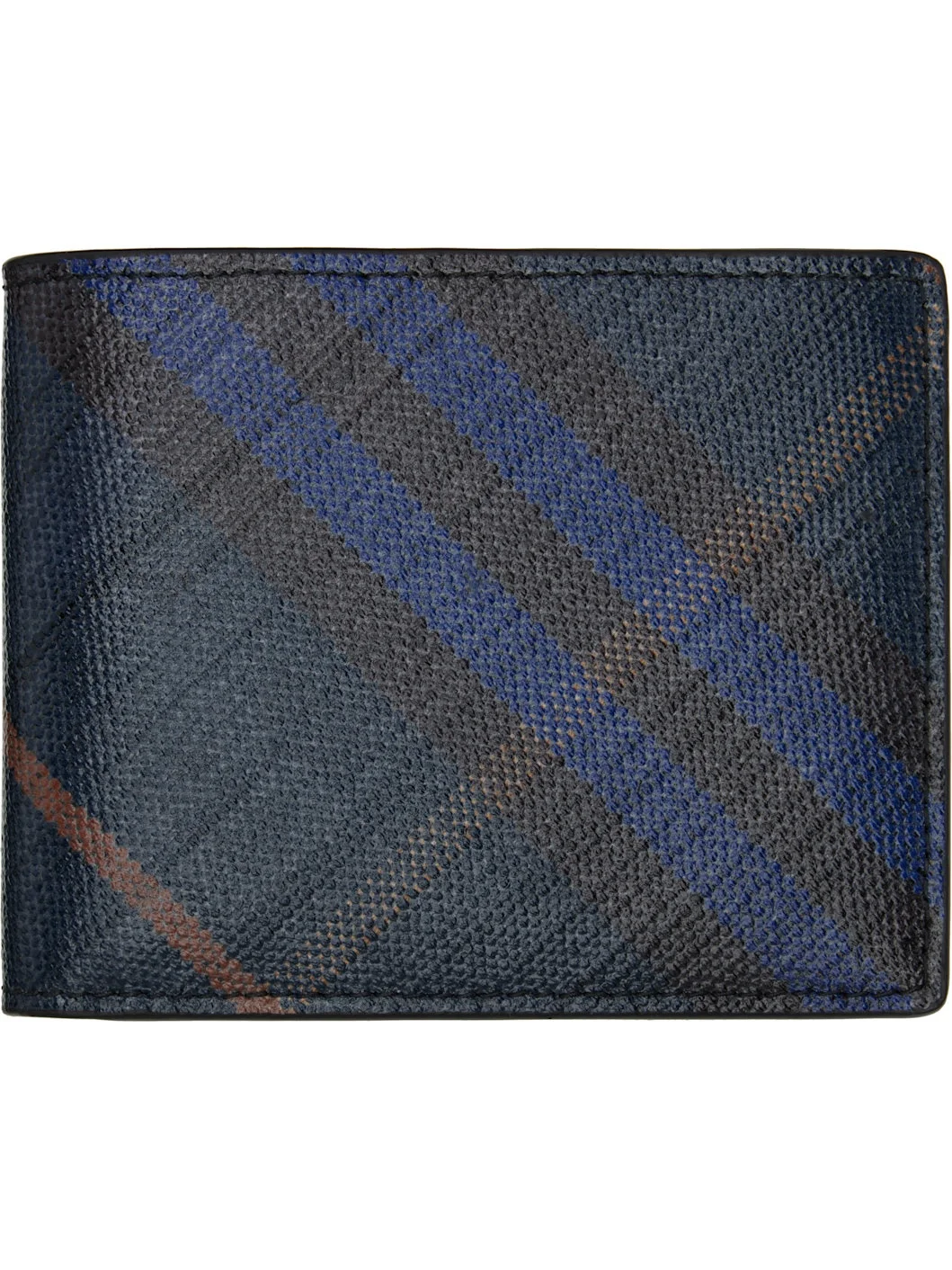 Navy Check Bifold Wallet - 1