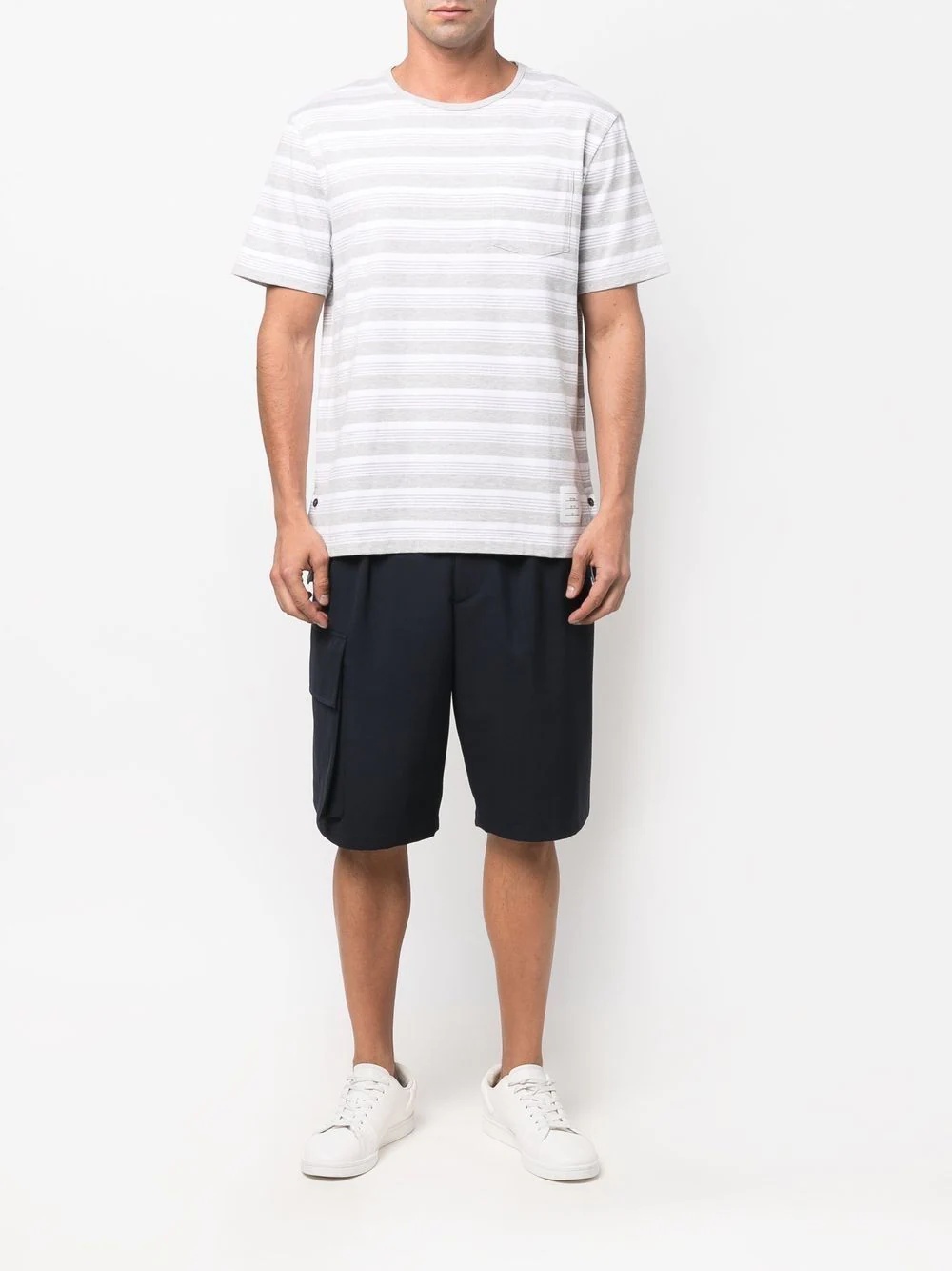 logo-patch striped T-shirt - 2