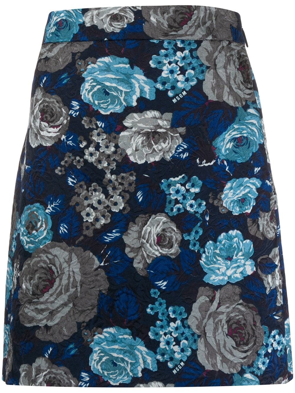 jacquard floral A-line skirt - 1