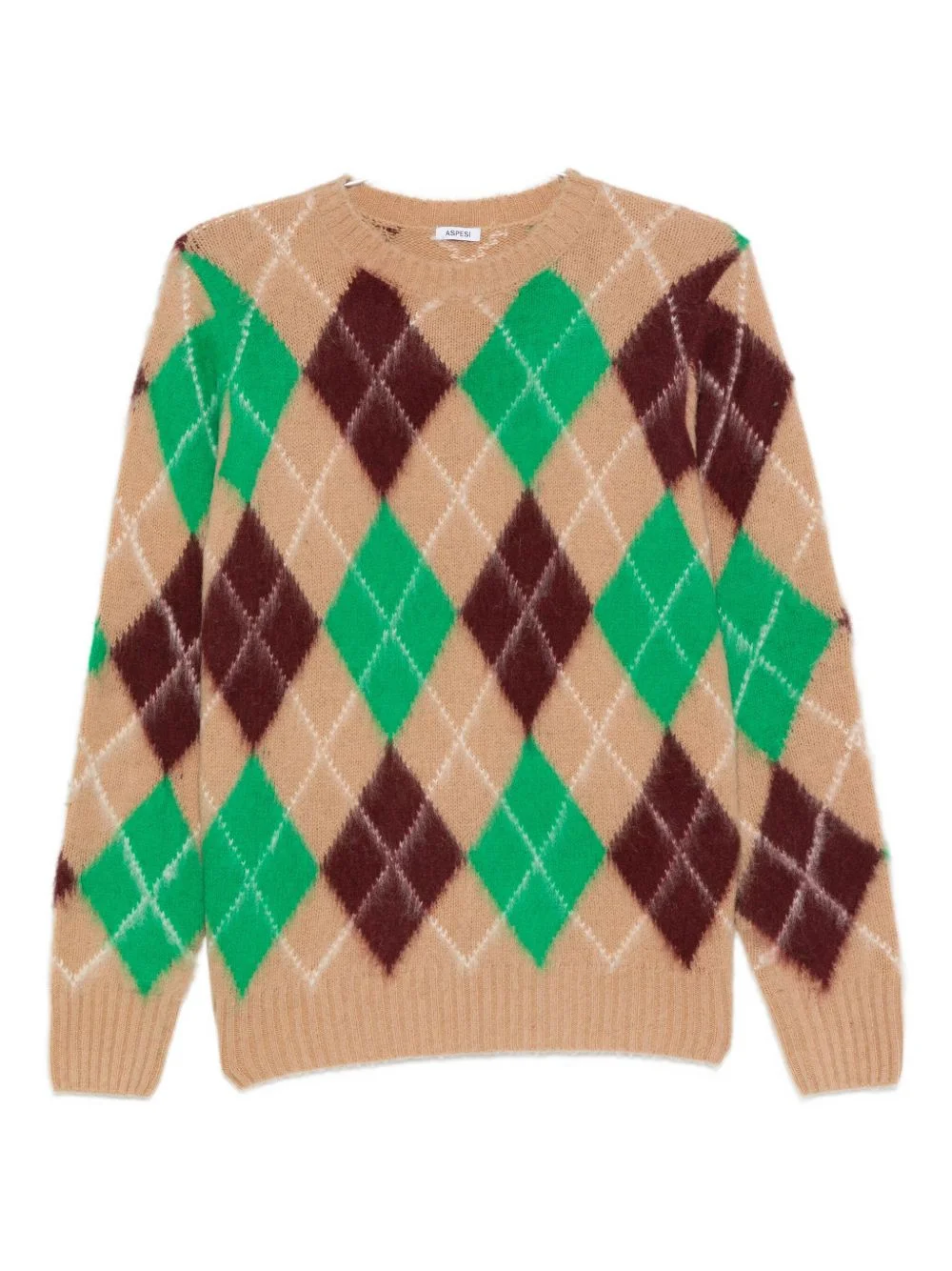 argyle-pattern sweater - 1