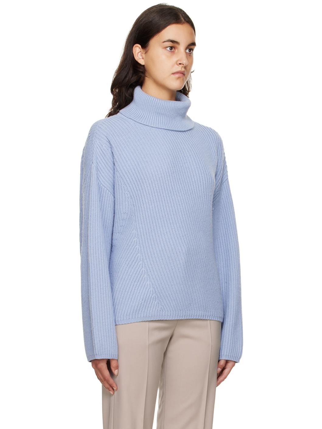 Blue Cotton Turtleneck - 2