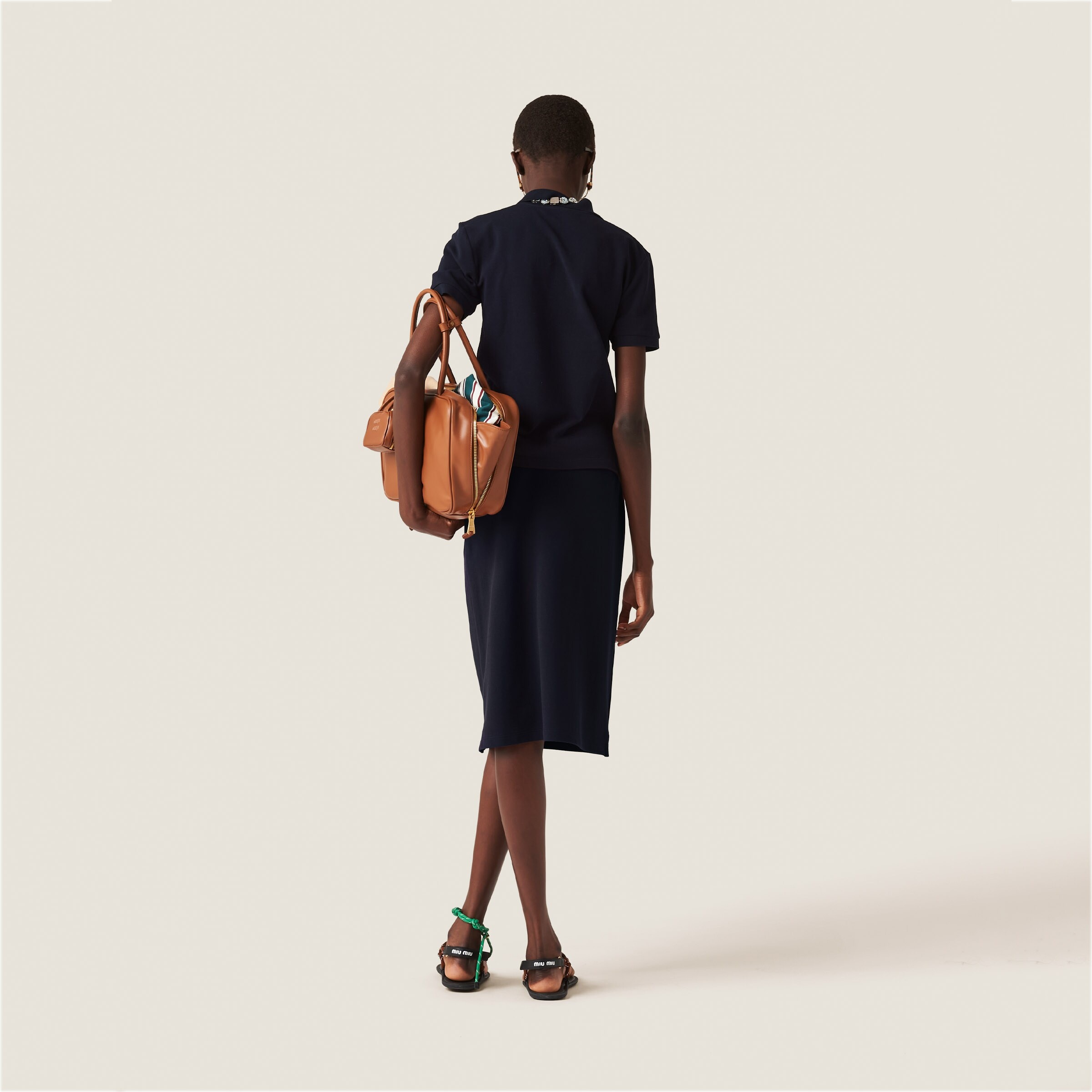 Cotton piqué skirt - 3