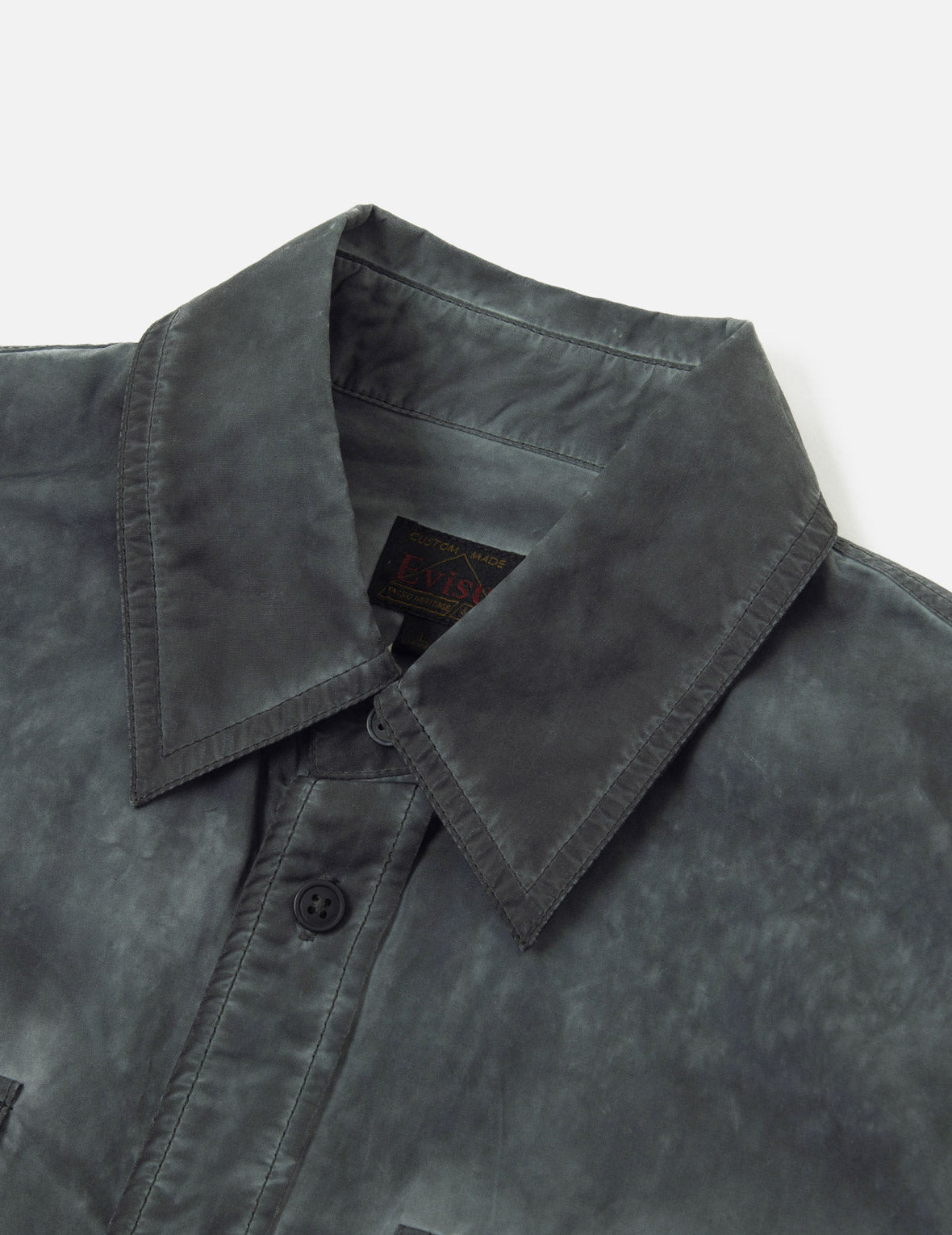 WASHED SEAGULL EMBROIDERY LOOSE FIT SHIRT - 7