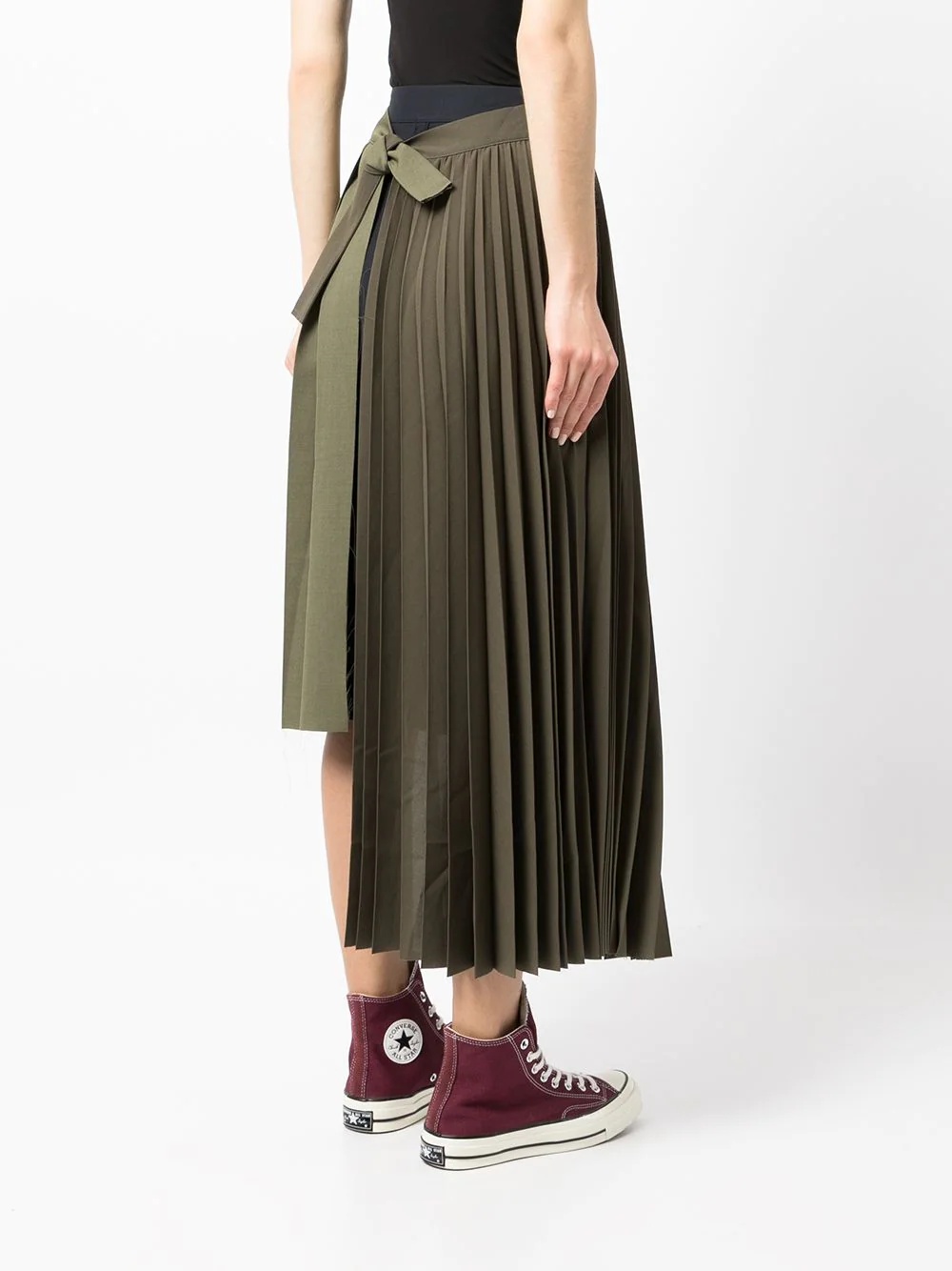 asymmetric pleated skirt - 4