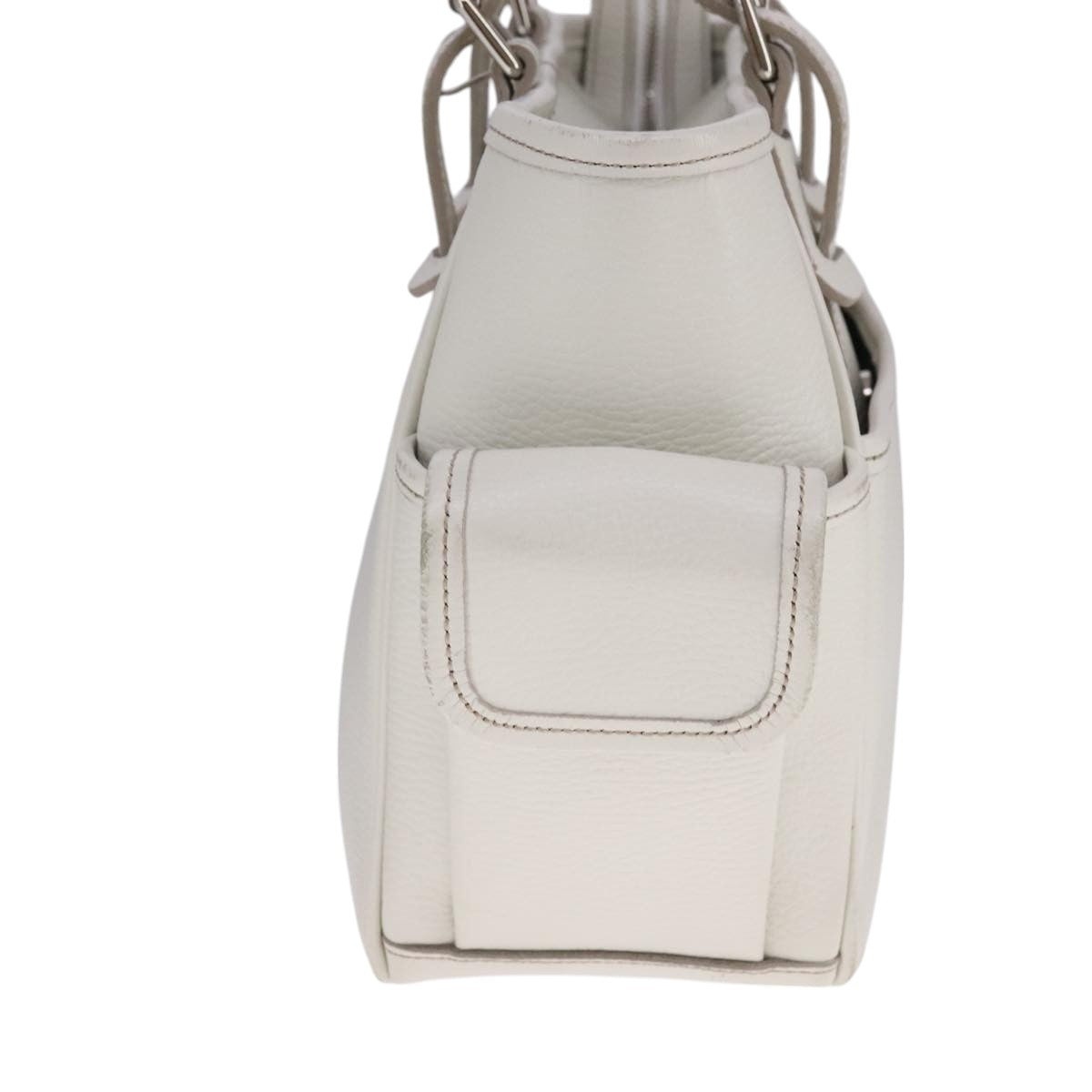 Burberry Hand Bag Leather White Silver - 3