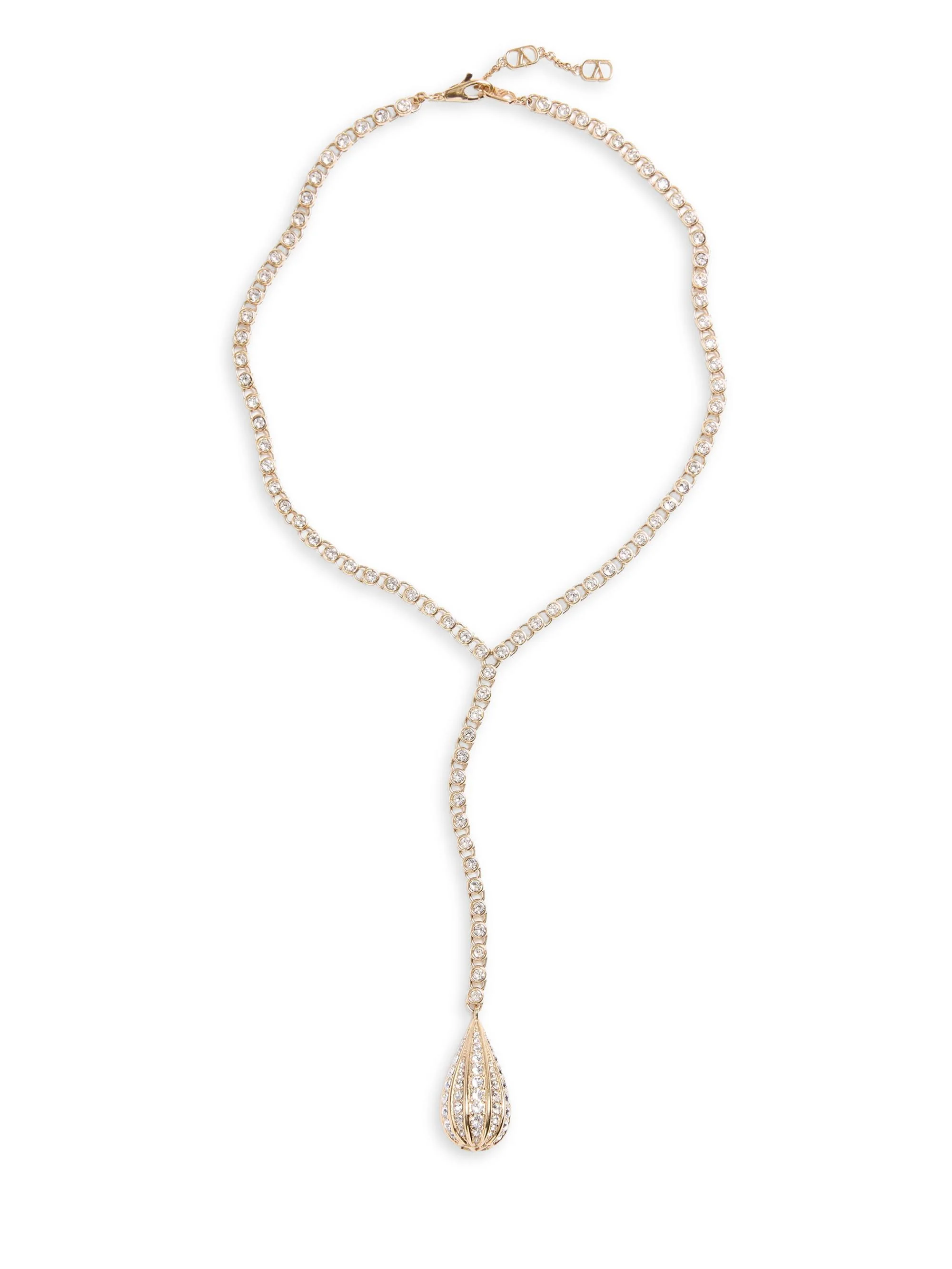 Women's Poetiques Des Gouttes Metal and Swarovski Crystal Necklace - Gold Crystal - 1