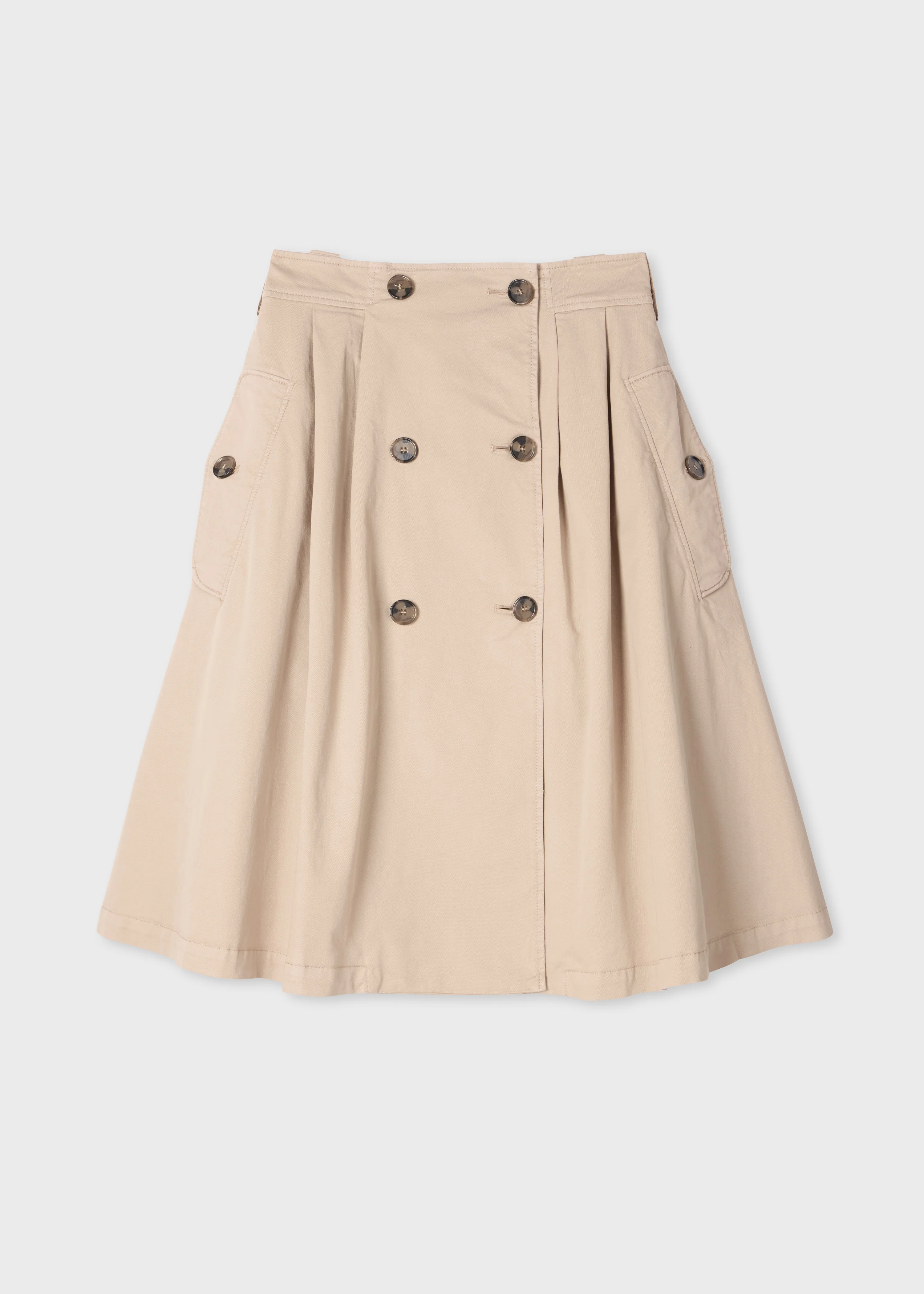 Women's Garment Dyed Sand Button Skirt - 1