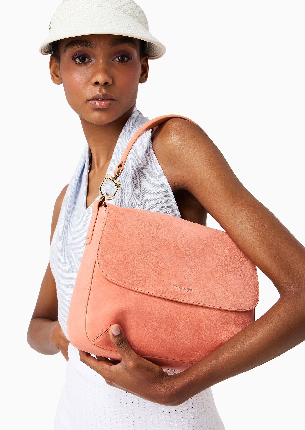 Medium la Prima Soft baguette bag in suede - 8