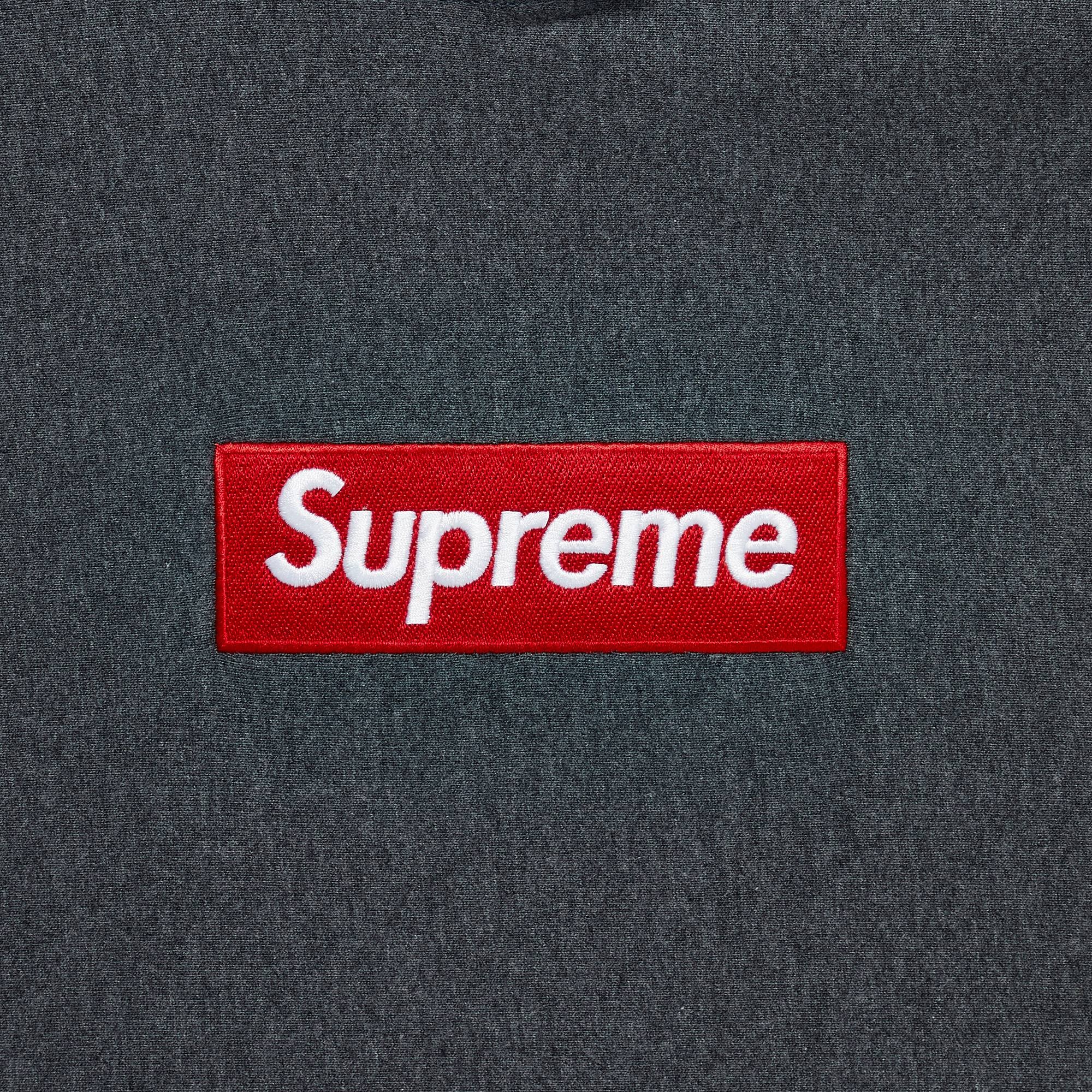 Supreme Box Logo Hooded Sweatshirt 'Charcoal' - 3