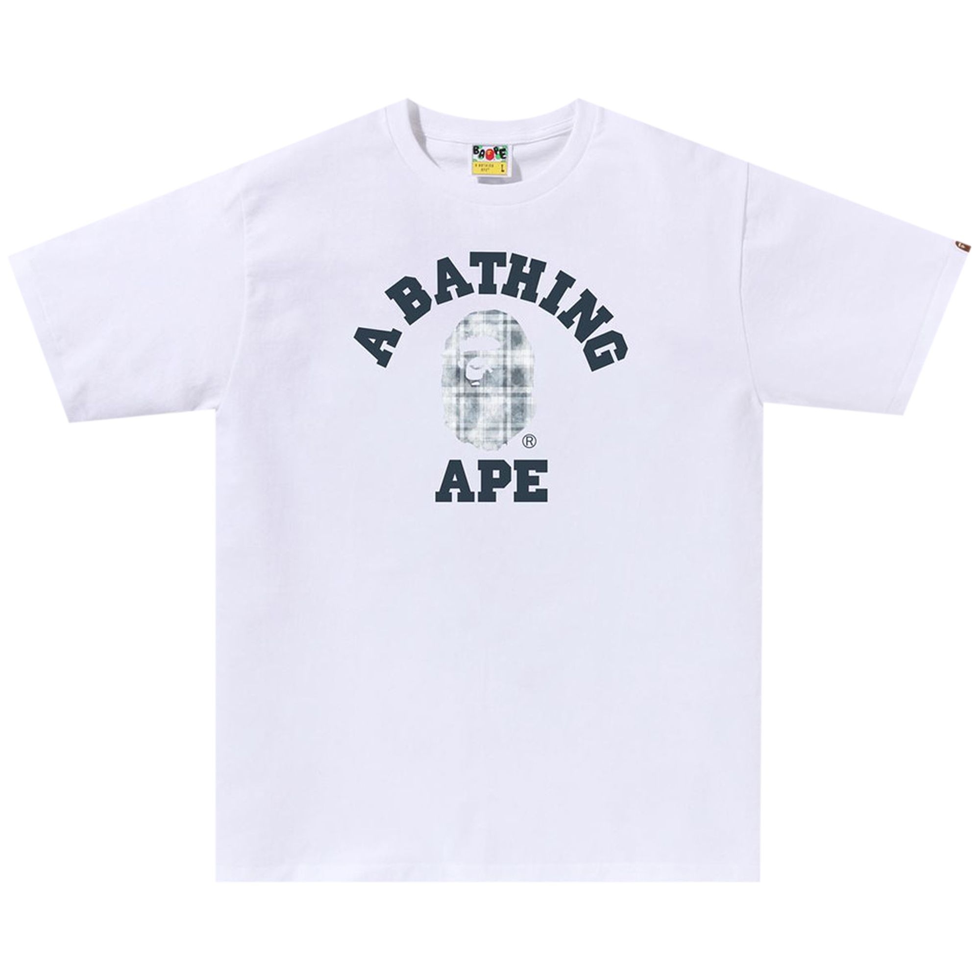 BAPE Bleach Check College Tee 'White' - 1