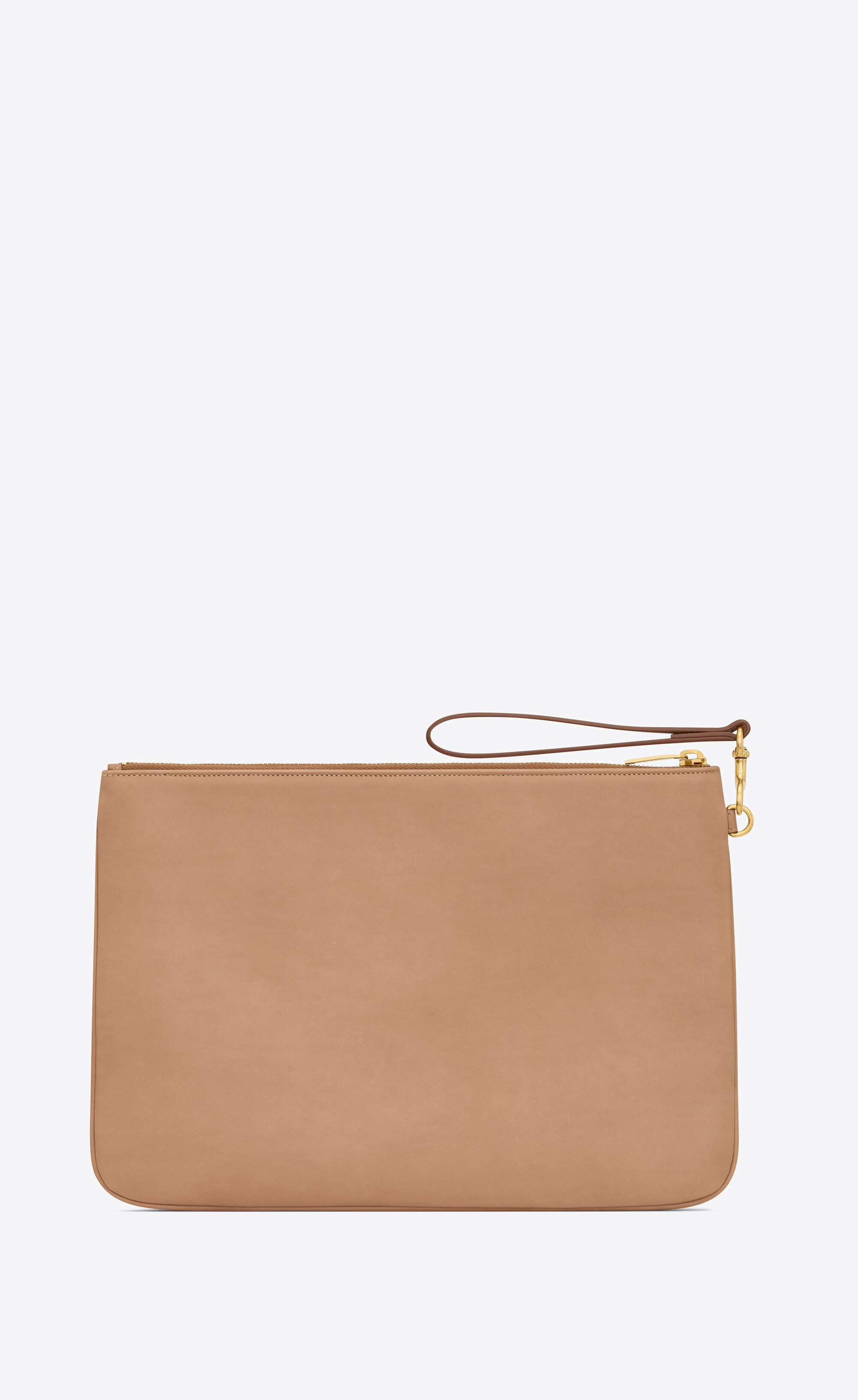 rive gauche beach pouch in vegetable-tanned leather 2