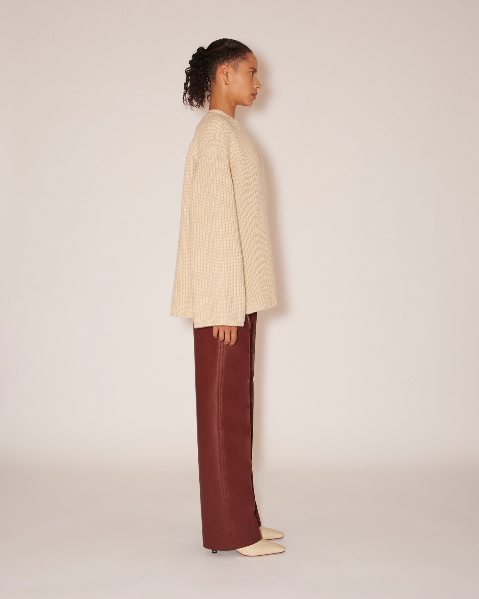 MAURA - Cashmere-merino chunky sweater - Beige - 4